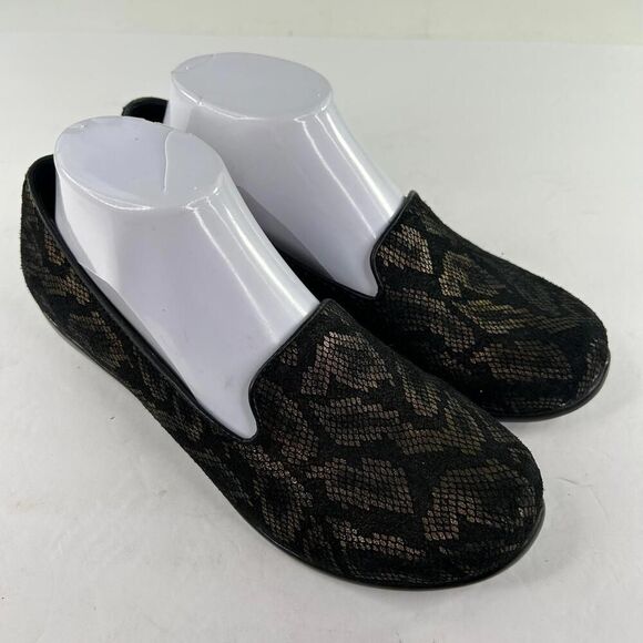 DANSKO Olivia Black Bronze Snake Metallic Shoes US 7.5 Slip On Loafer Clog - Picture 4 of 9